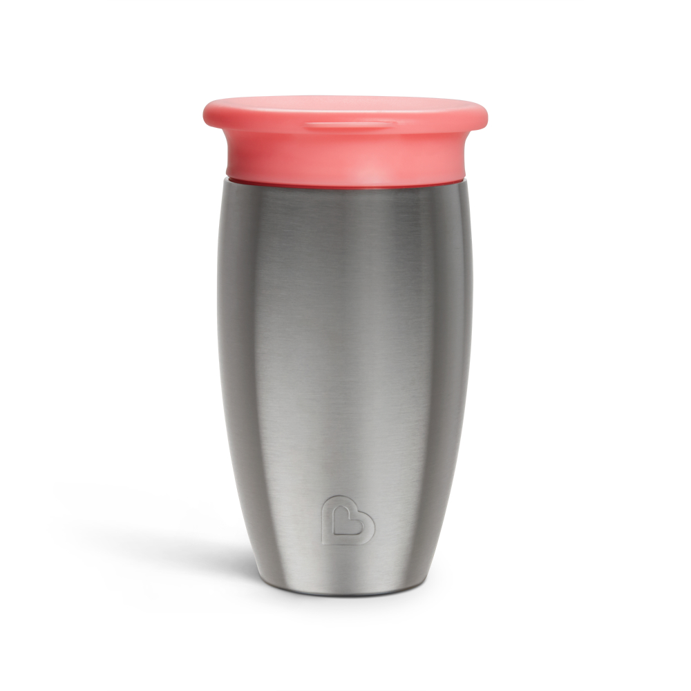 Munchkin - Miracle 360 Stainless Steel Sippy Cup - Pink - 296ml