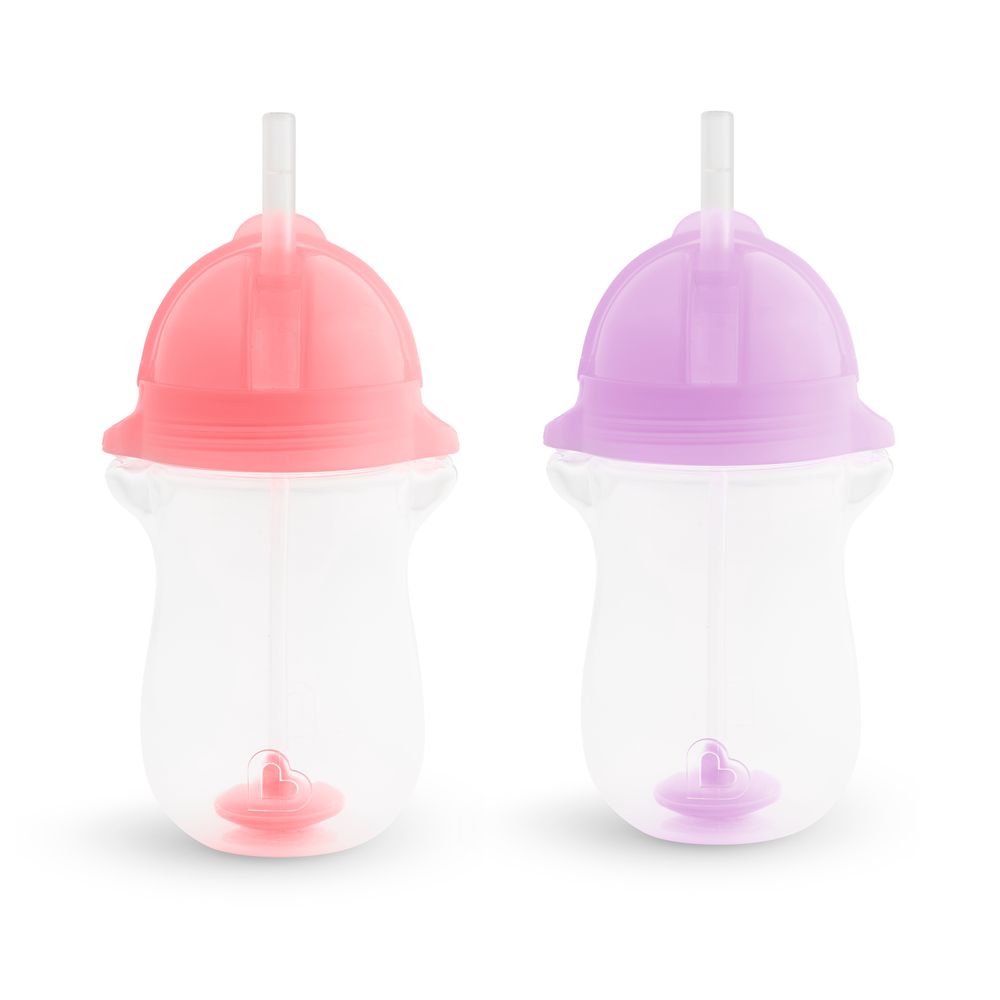 Munchkin - Click Lock Tip & Sip Sippy Cups - Pink/Purple - Pack Of 2 - 296 ml