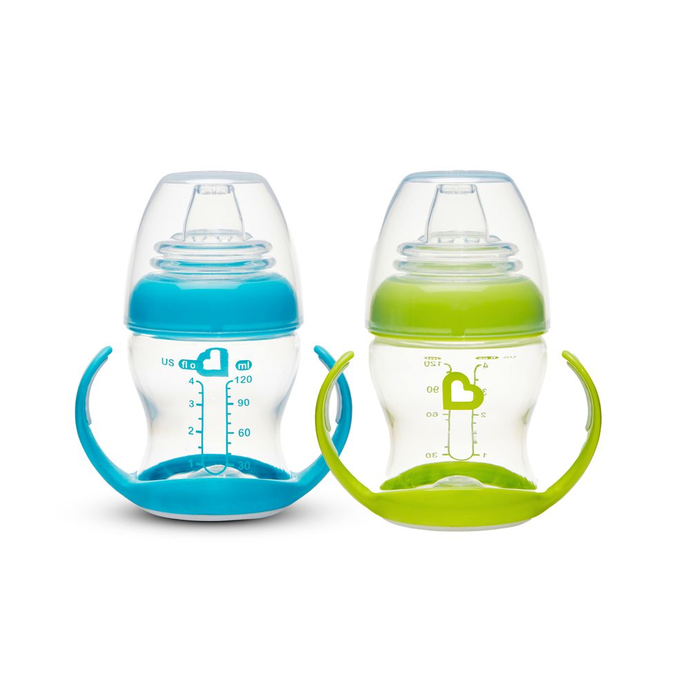 Munchkin - Gentle Transition Sippy Cup - Blue/Green - Pack Of 2 - 118 ml