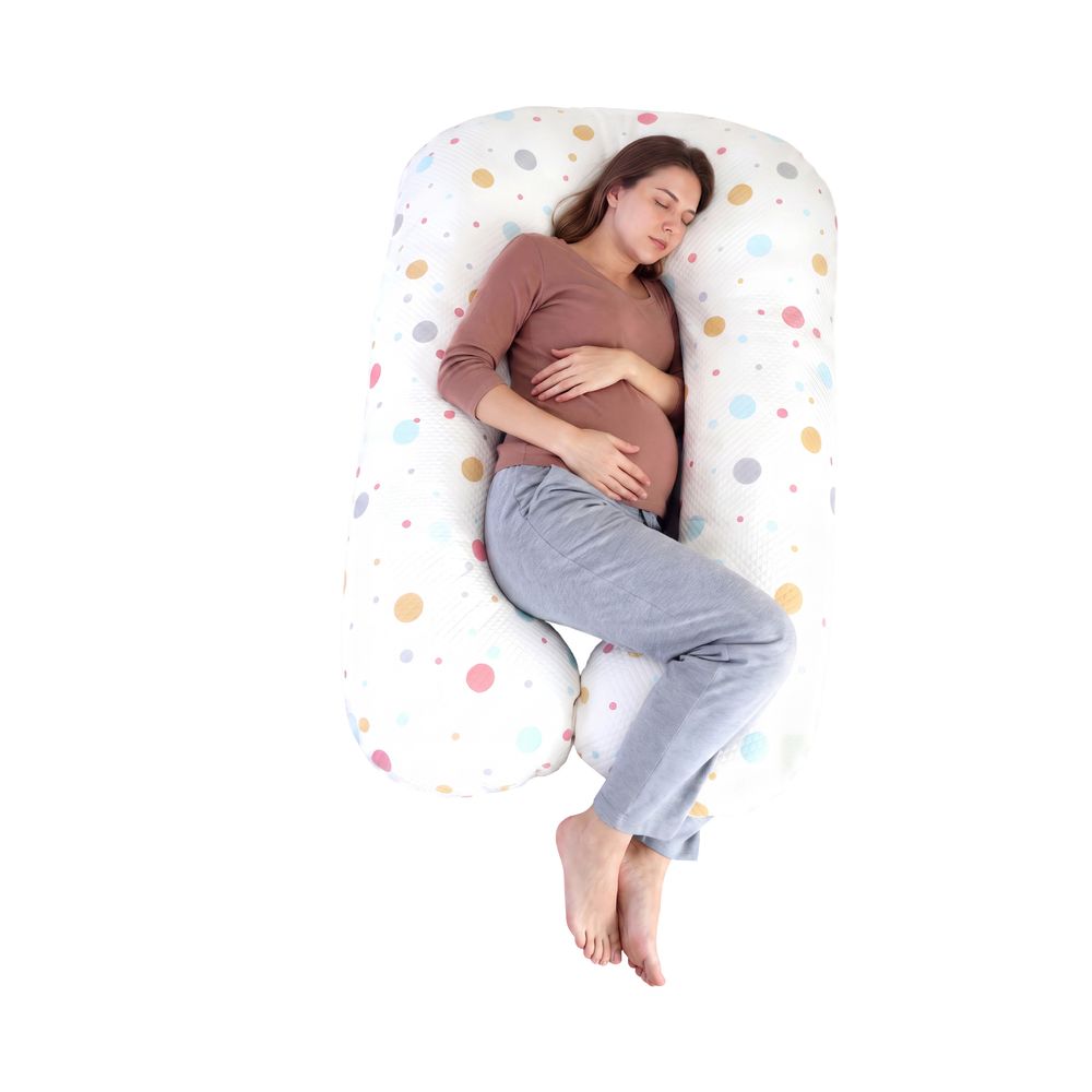 Moon - Full Body U-Shaped Pregnancy Pillow - Polka Dot