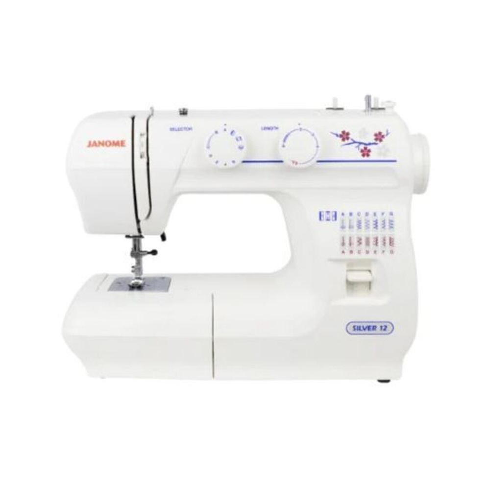 Janome Silver 12 Stitches Sewing Machine - White