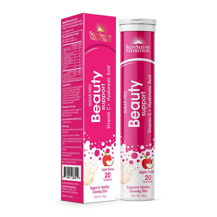Sunshine Nutrition - Beauty Sugar Free Apple Efferv Tabs 20'S