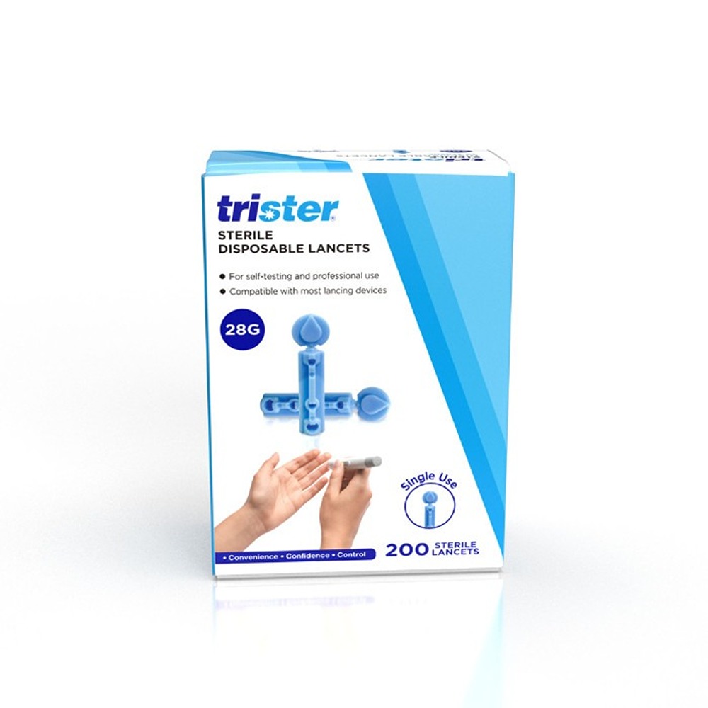 Trister - Sterile Disposable Lancets - 28 g - 200 Pcs