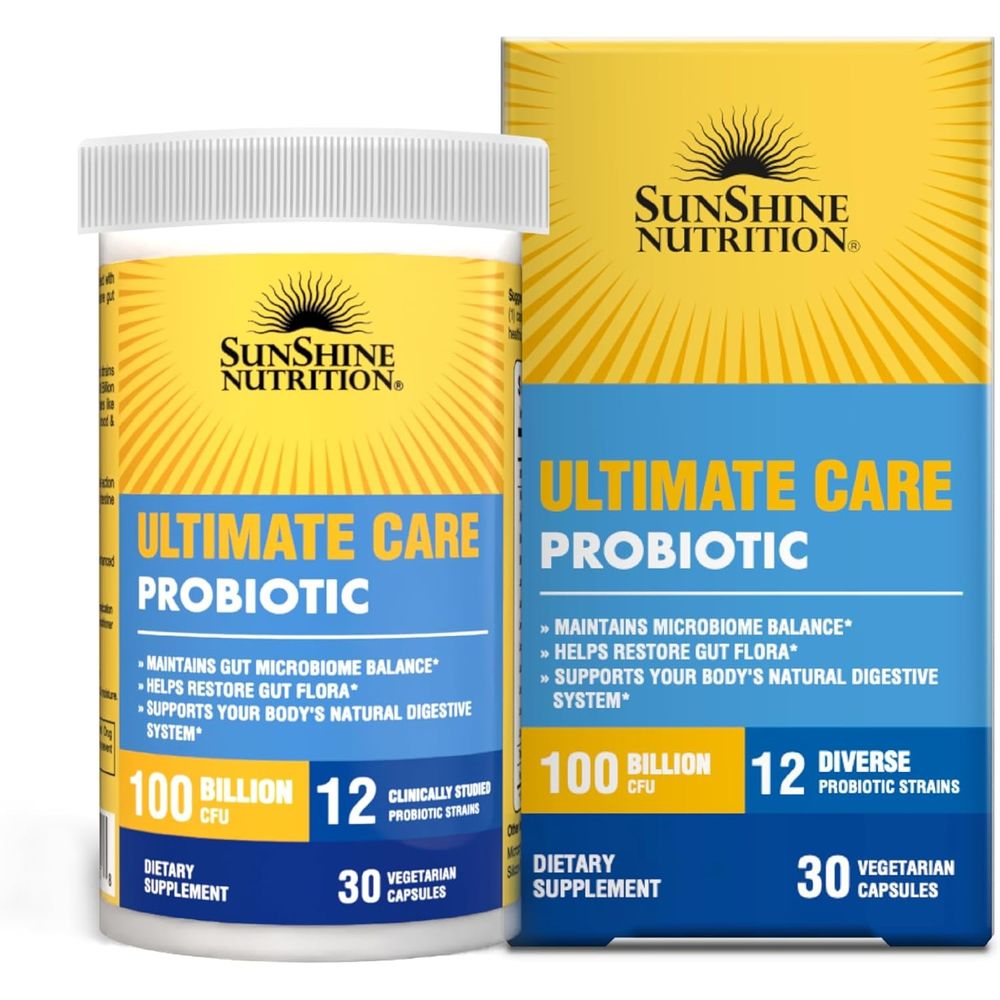 Sunshine Nutrition - Ultimate Care Probiotic Supplement Veg Capsules - 30 Pcs