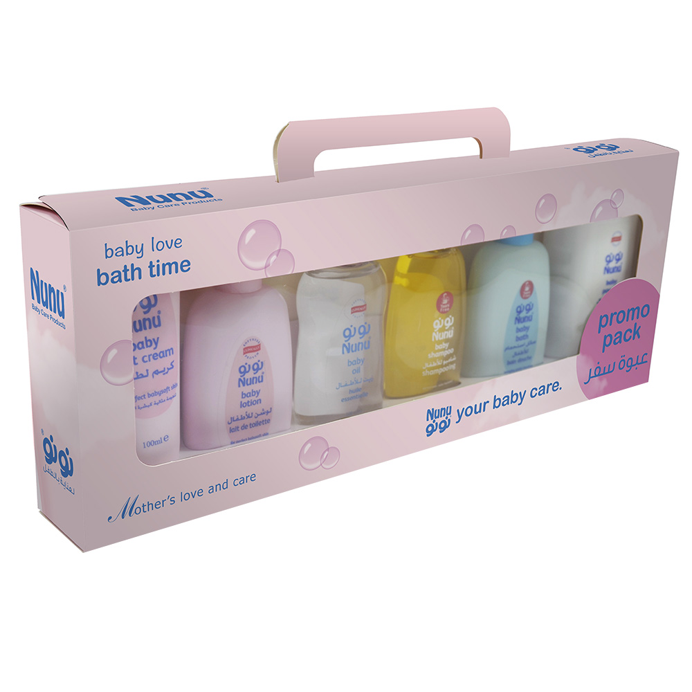 Nunu - Baby Care Bath Time Gift Box Set - Medium - 6 Pcs