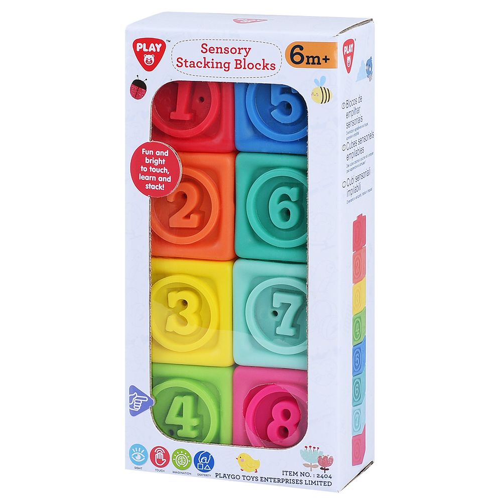PlayGo - Sensory Stacking Blocks - 8 Pcs