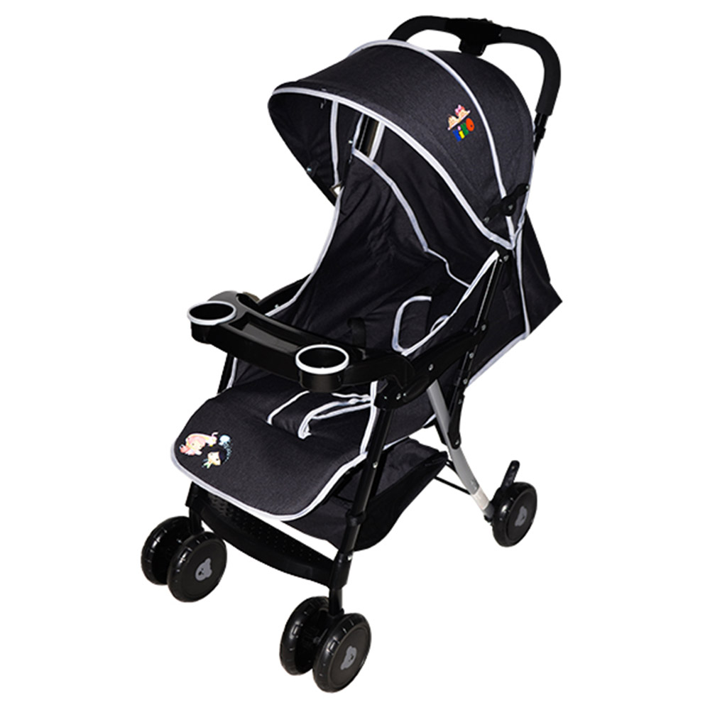 Kiko - 6 Wheels Comfortable Stroller - Black