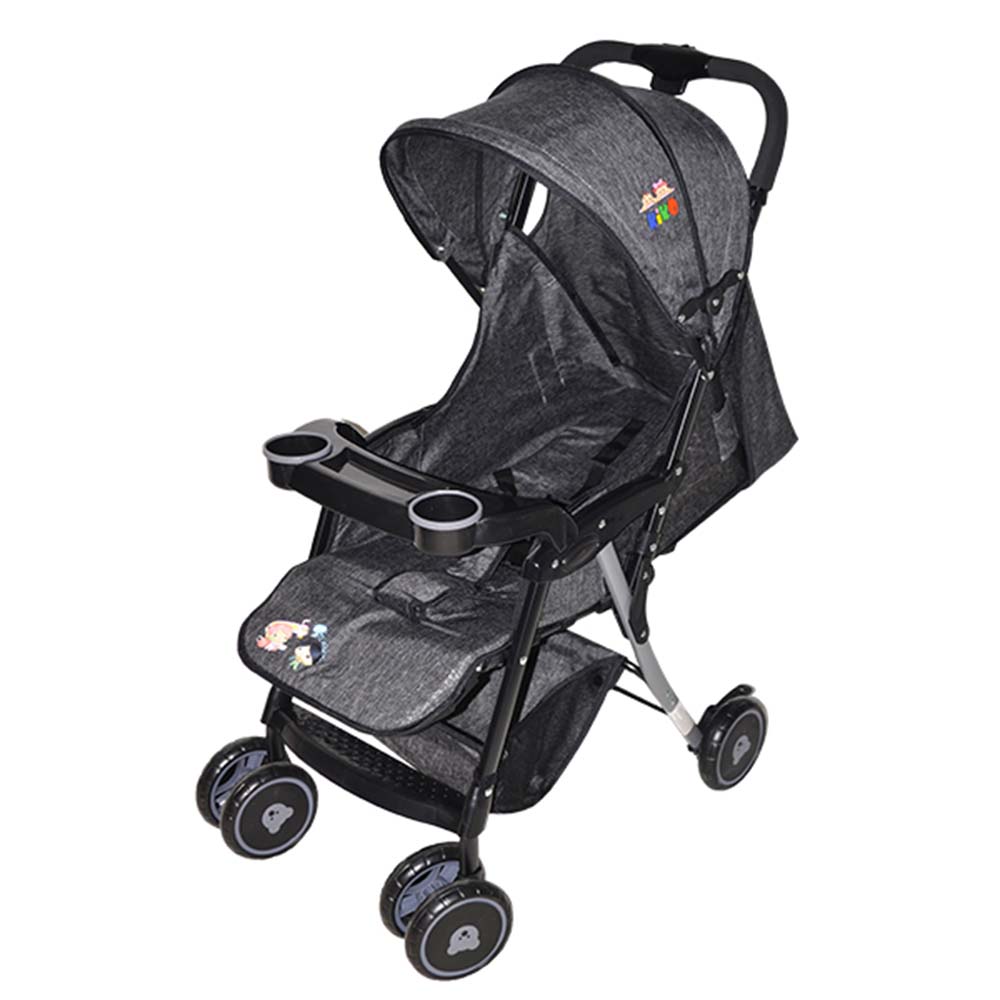 Kiko - 6 Wheels Comfortable Stroller - Grey