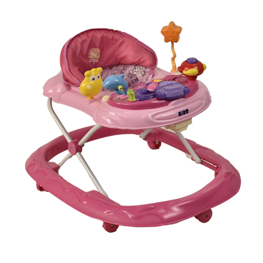 كيكو - مشاية أطفال مع ألعاب - وردي