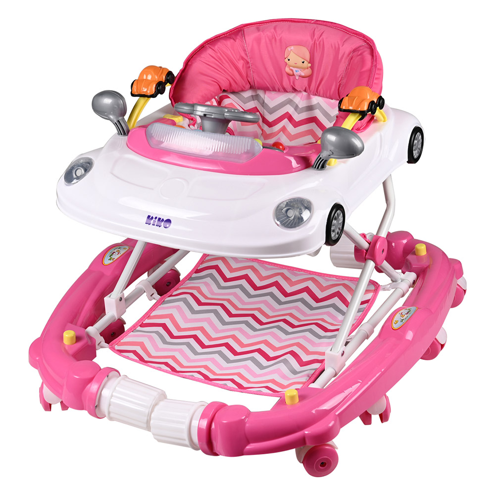 كيكو - مشاية أطفال هزازة مع ألعاب 2307 - وردي