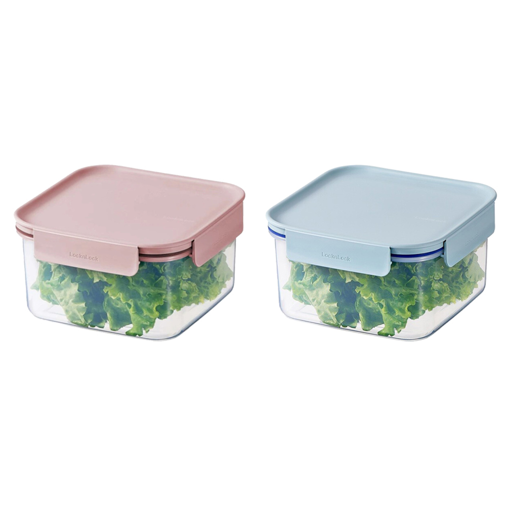 LocknLock Classic Plus Square Food Container – 1.25L Mint, 4-Side Locking, Stackable & Leakproof