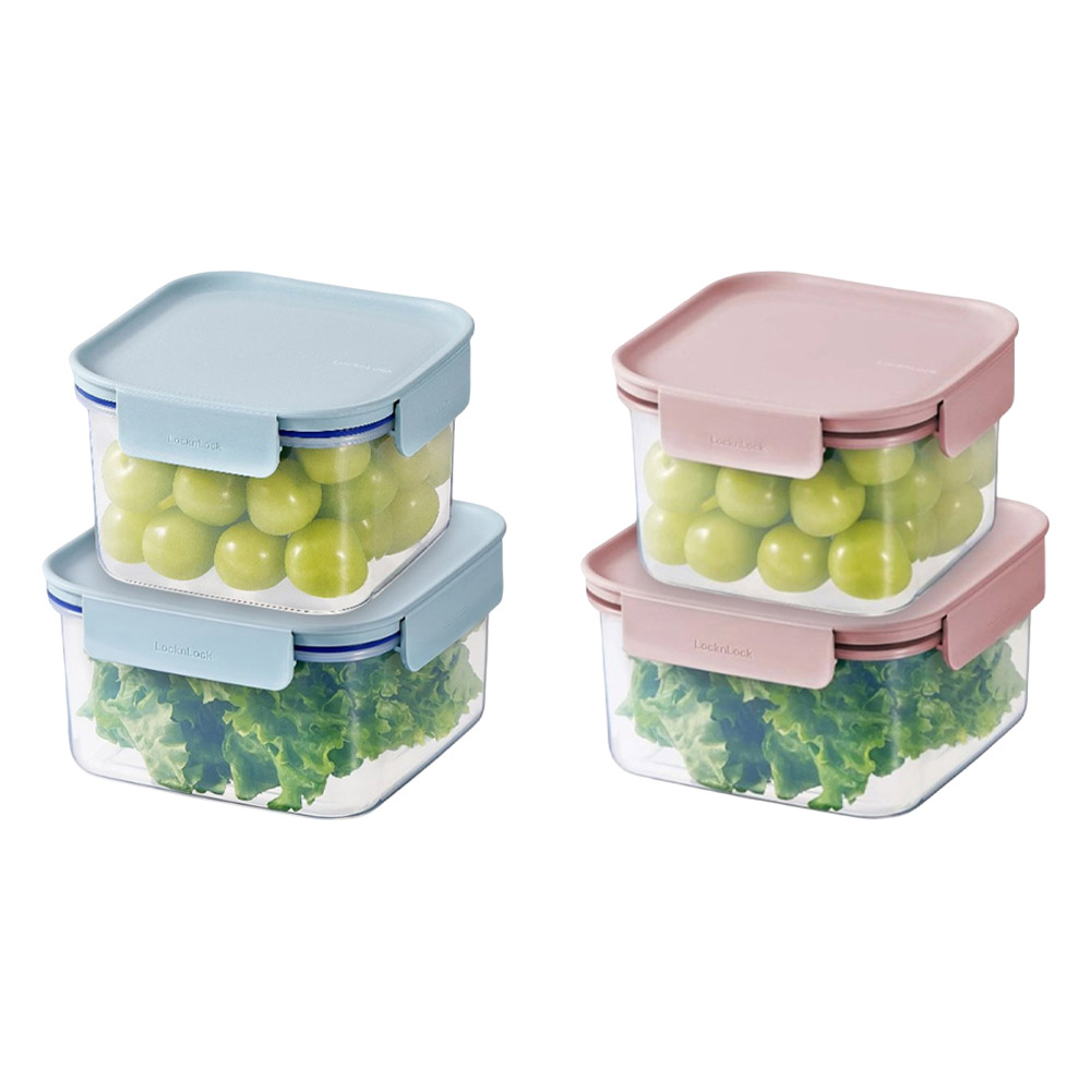 Locknlock - Classic Plus Square Airtight Food Container Set - 2 Pc Set