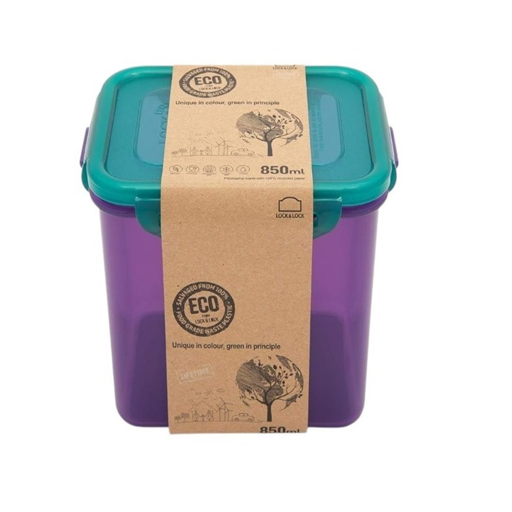 LocknLock - Eco-Friendly Airtight Rectangular Food Container - 850ml - Color May Vary
