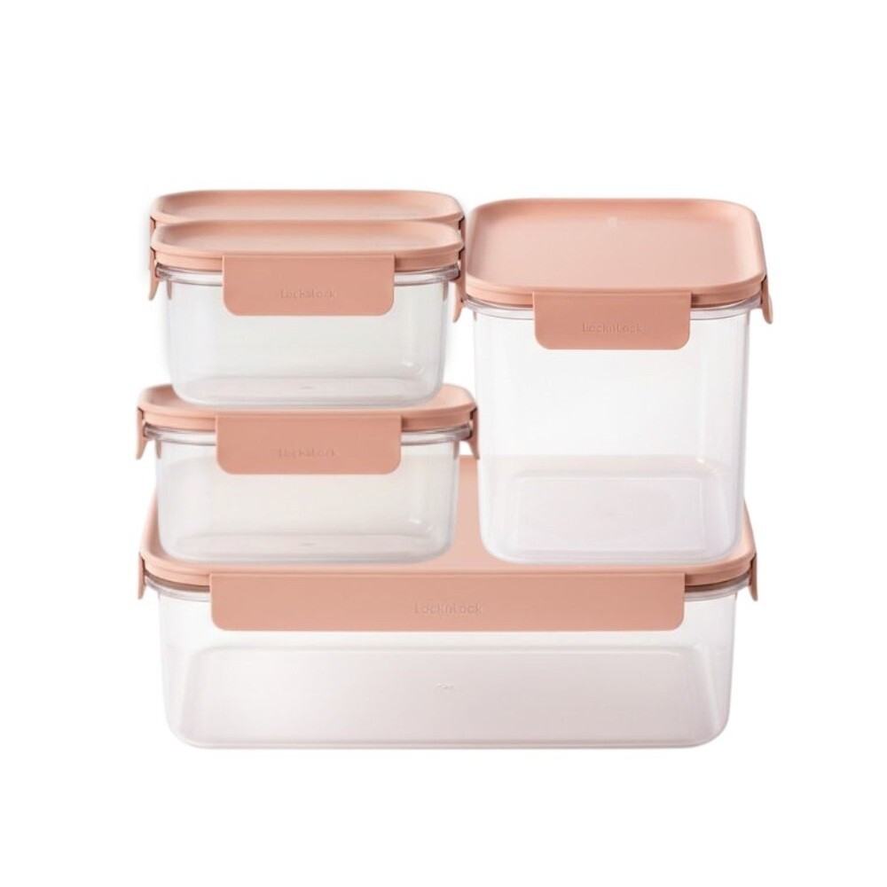 Lock&Lock Classic Plus Food Container Set - Pink - 5 Pcs
