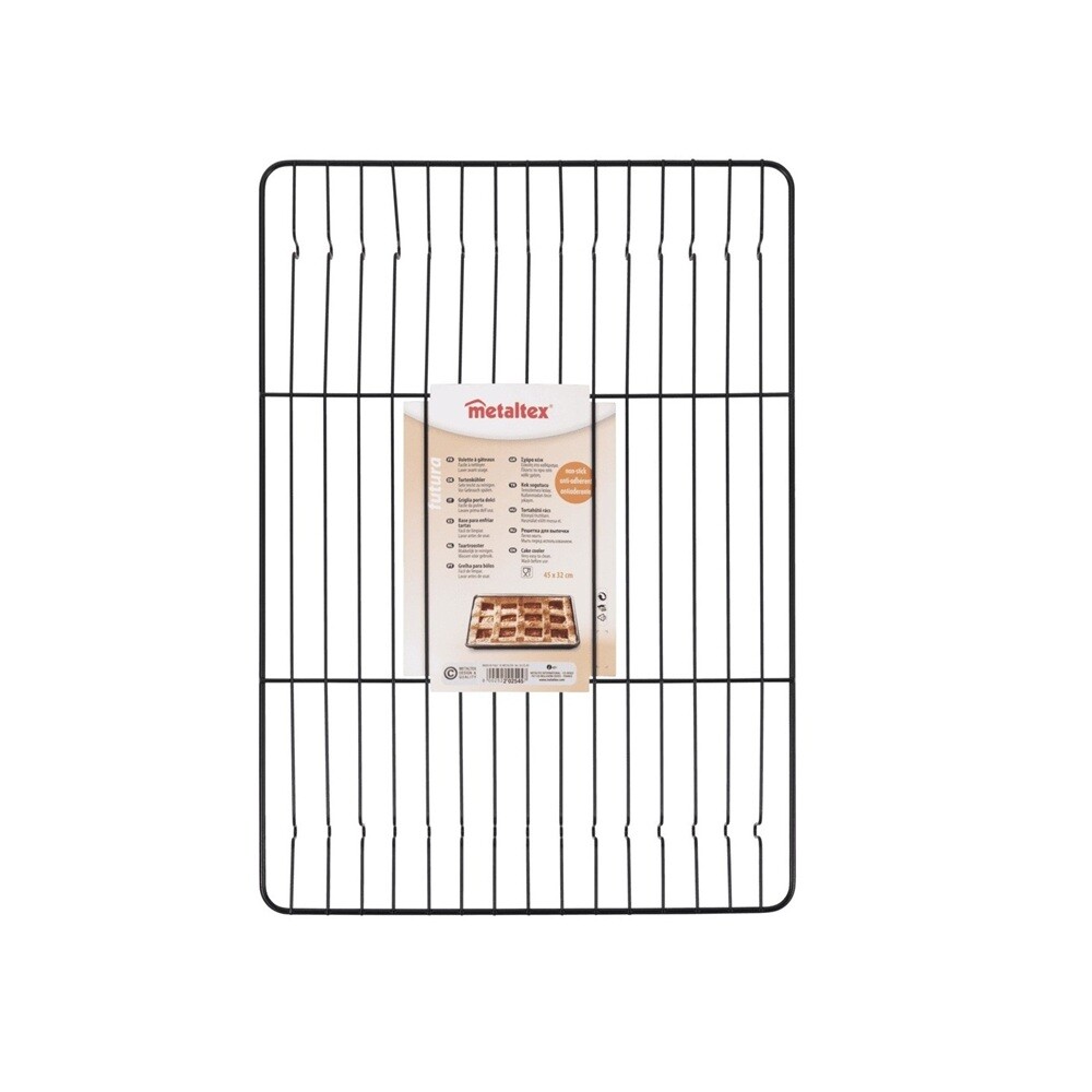 Metaltex - Futura Cake Cooler - Non Stick Rectangular Cooling Rack - Epoxy Coated Steel - Pfas And Bpa Free - 45 x 32 cm