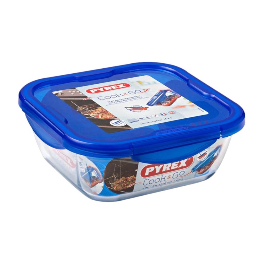 Pyrex - Cook & Go Square Storage Dish With Lid - 1.5L