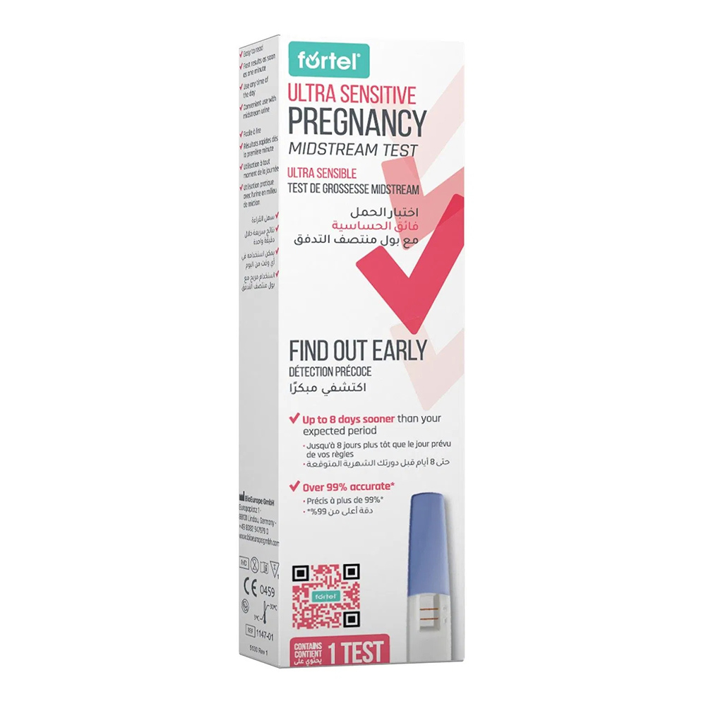 Fortel - Ultra Sensitive Pregnancy Midstream Test Kit - 2 Pc Set