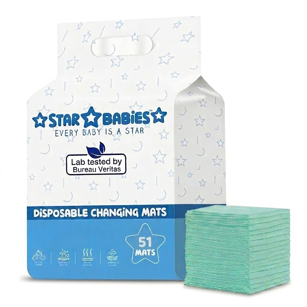 Star Babies - Disposable Changing Mats - Green - 45x60 cm