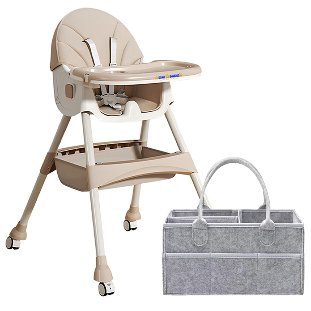 Star Babies - High Chair With Wheels And Diaper Caddy