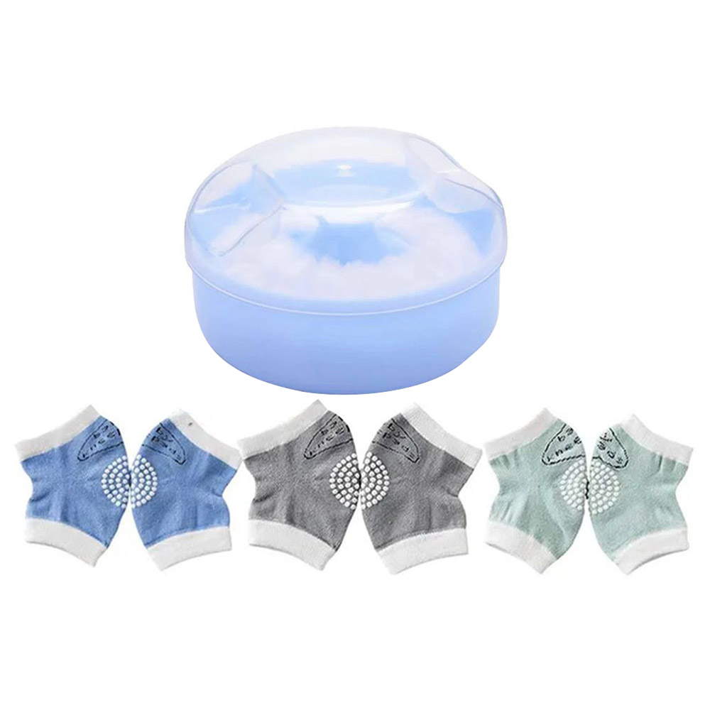 Star Babies - Kids Powder Puff With Baby Boy's Knee Pad 3pcs - Blue