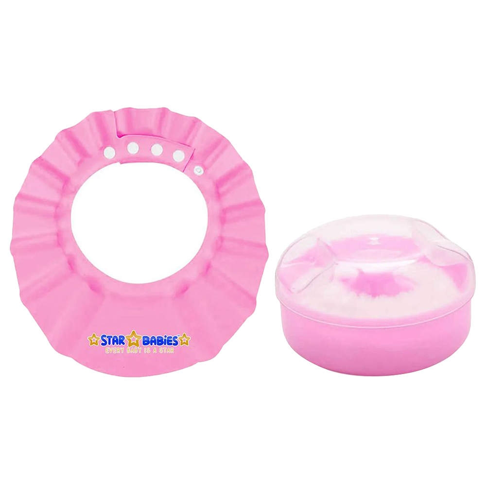 Star Babies - Kids Powder Puff With Kids Shower Cap - Pink