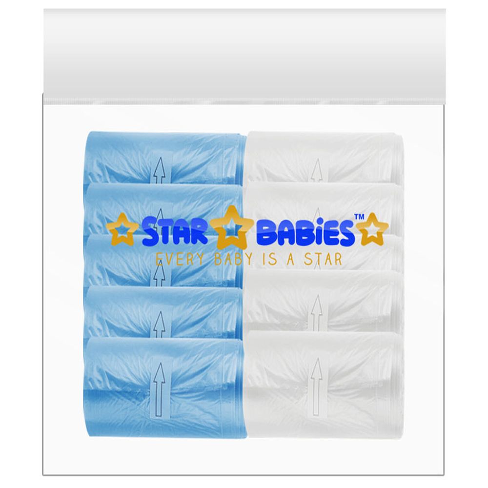 Star Babies - Scented Nappy Bag - 10pcs - Blue/White