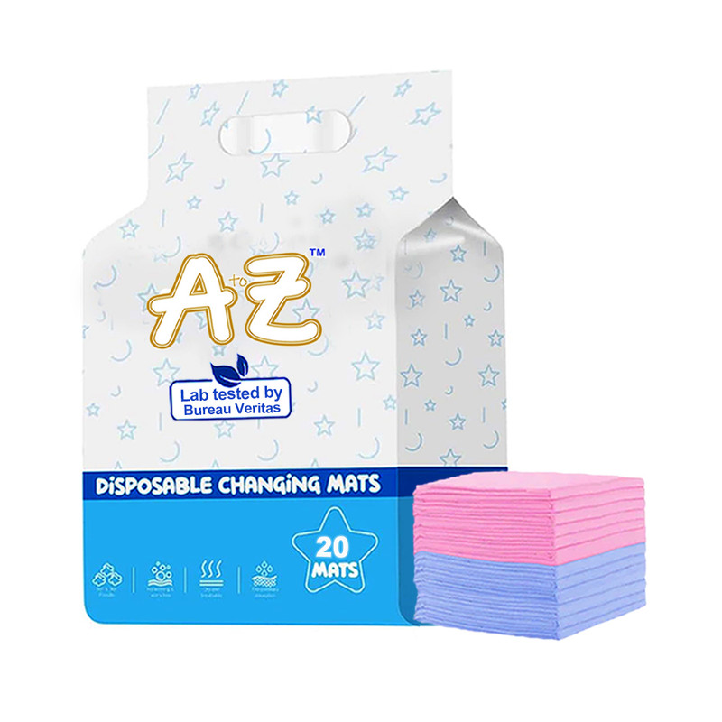 A To Z - Disposable Changing Mat - Pack of 20 - Blue/Pink - Large