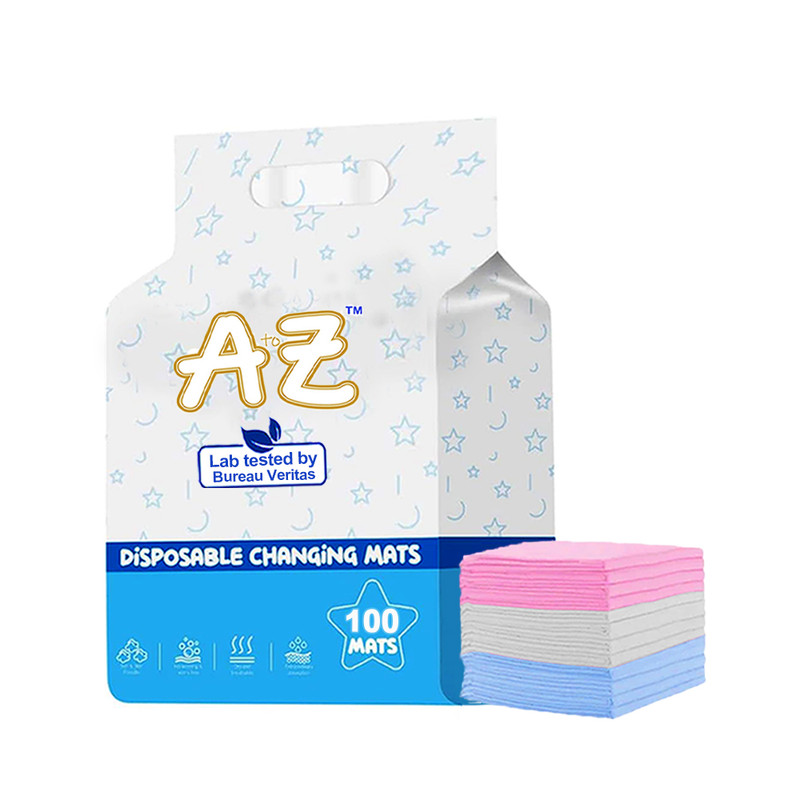 A To Z - Disposable Changing Mats - Blue/Pink/White - Large - 100 Pcs