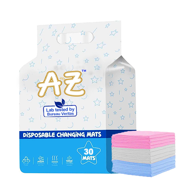 Star Babies - Disposable Changing mats (45x60cm) Large, Pack of 30 - Blue/Pink/White