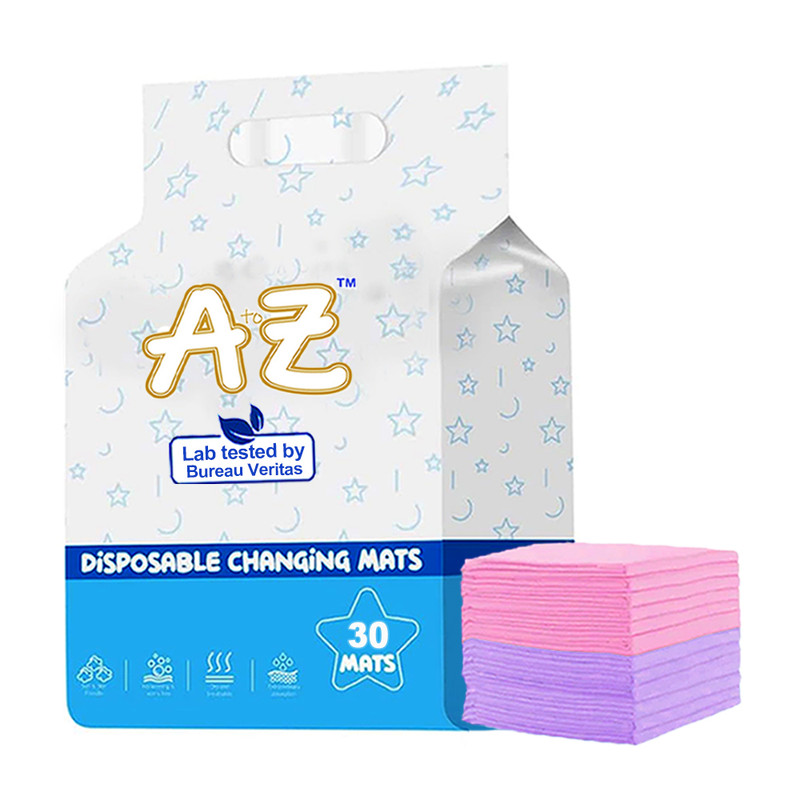 A To Z - Disposable Changing Mats - Pack of 30 - Lavender/Pink - Large