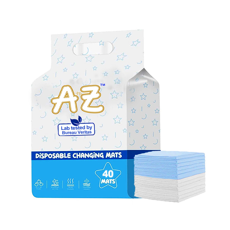 Star Babies - Disposable Changing mats (45x60cm) Large, Pack of 40 - Blue/White
