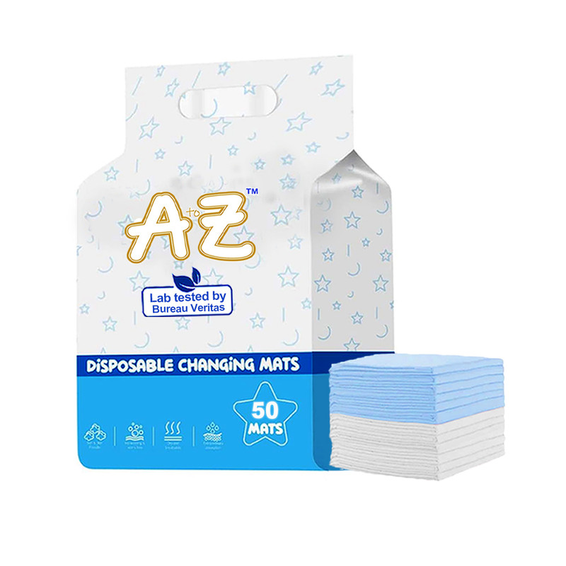 Star Babies - Disposable Changing mats (45x60cm) Large, Pack of 50 - Blue/White