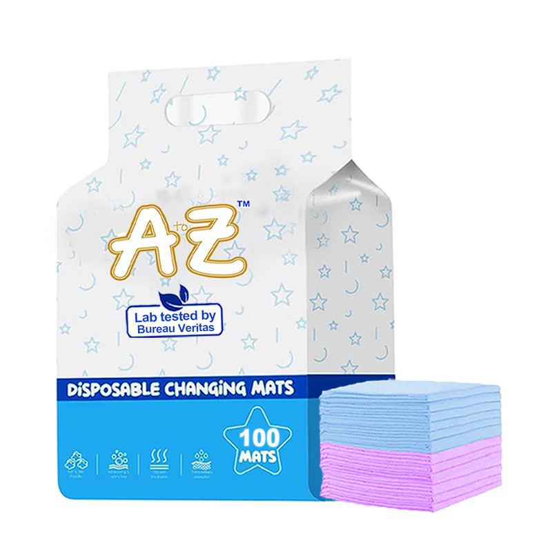 A To Z - Disposable Changing Mat - Pack of 100 - Blue/Lavender - Large