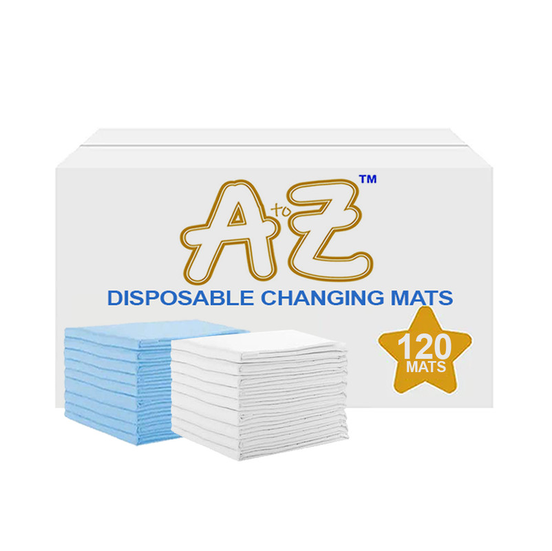 Star Babies - Disposable Changing mats (45x60cm) Large, Pack of 120 - Blue/White