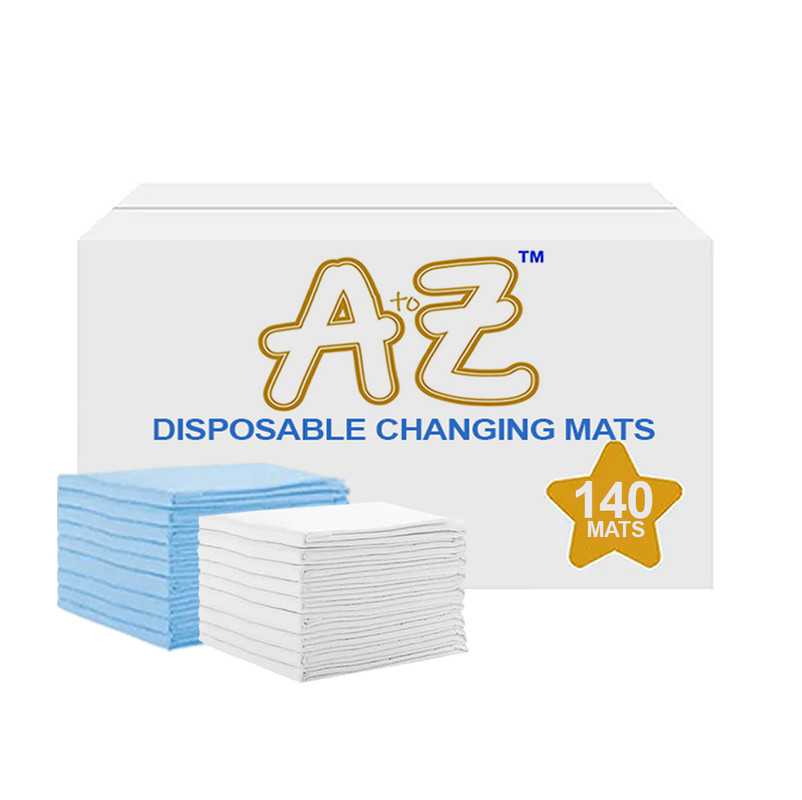 Star Babies - Disposable Changing mats (45x60cm) Large, Pack of 140 - Blue/White