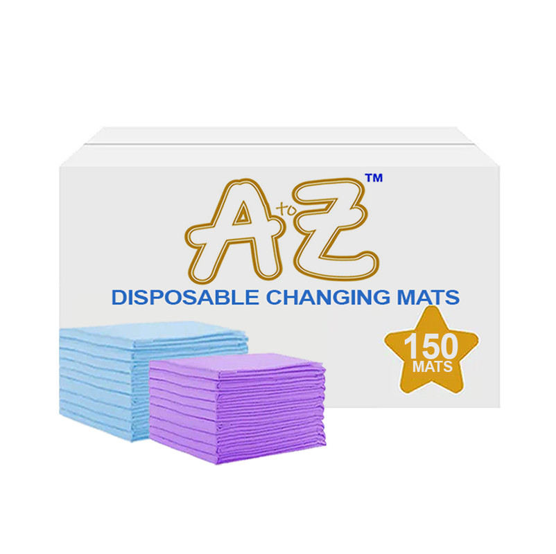 Star Babies - Disposable Changing mats (45x60cm) Large, Pack of 150 - Blue/Lavender