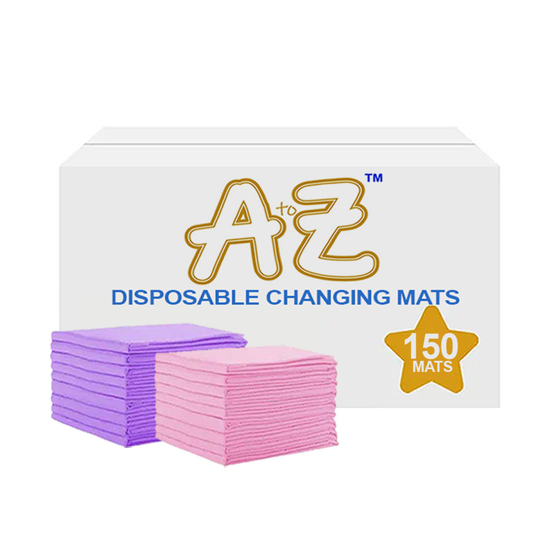 A To Z - Disposable Changing Mats - Pack of 150 - Pink/Lavender - Large