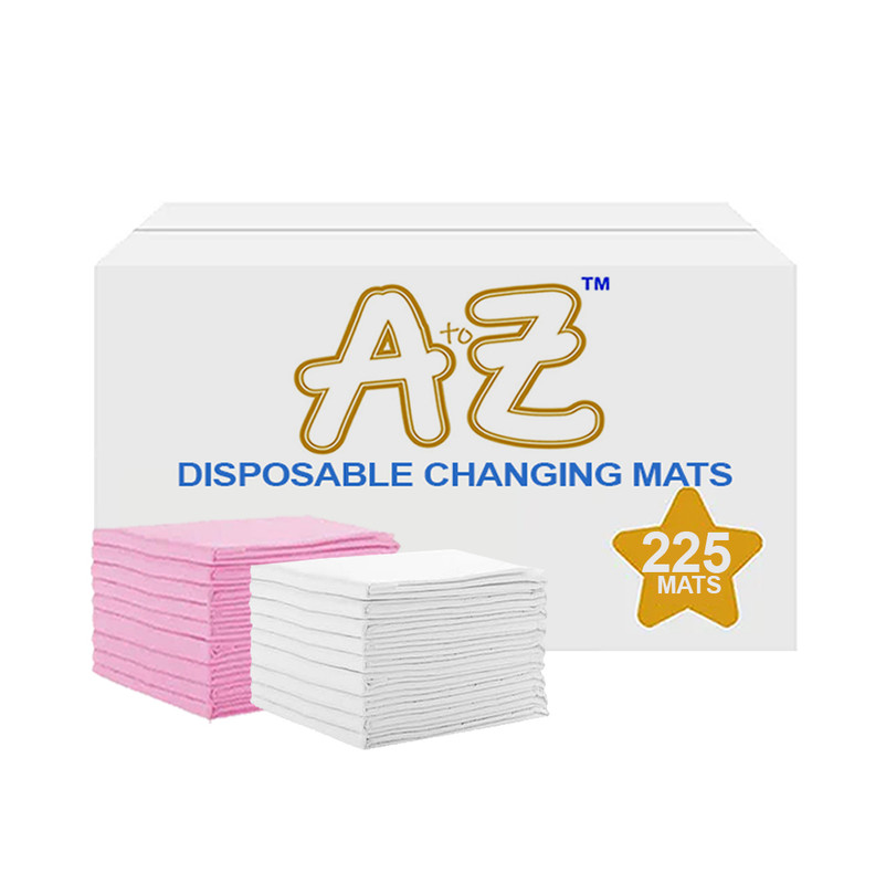 Star Babies - Disposable Changing mats (45x60cm) Large, Pack of 225 - White/Pink