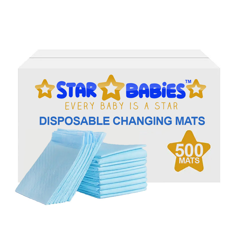 Star Babies - Disposable Changing Mats - Blue - 45x60 cm - 500 Pcs