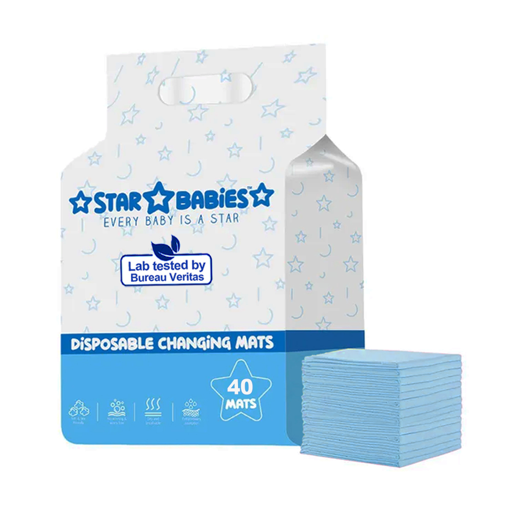 Star Babies - Disposable Changing Mats - 40 Pcs - Blue