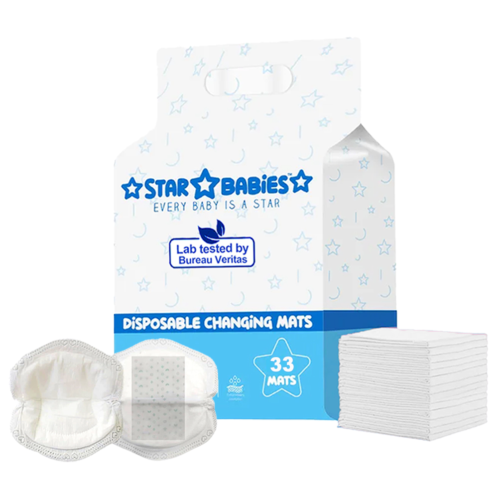 Star Babies - Disposable Breast Pad - 33 Pcs With Disposable Changing Mat - 33 Pcs - White