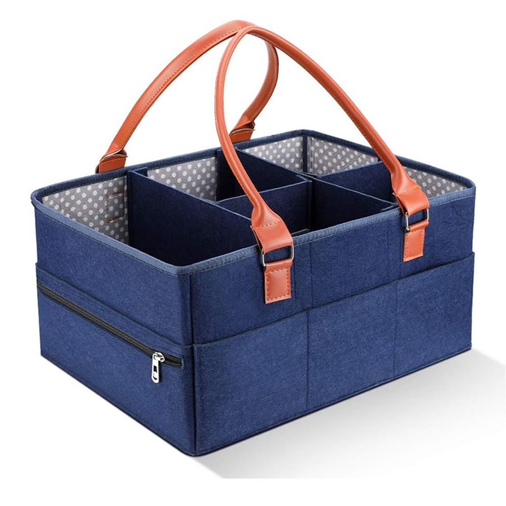 Star Babies - Square Caddy Diaper Bag Organizer - Navy Blue