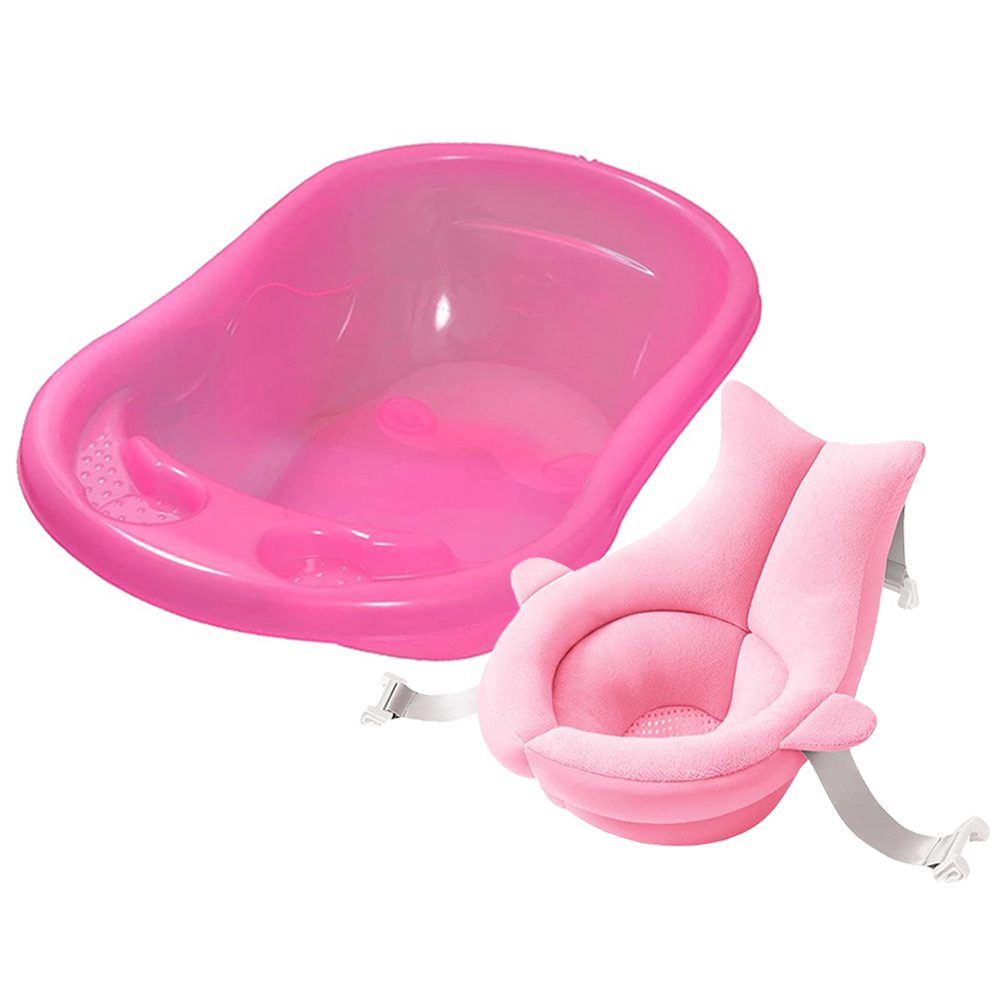 Sunbaby - Splash Baby Bathtub With Soft Sink Baby Bather & Kettle Toy - Pink