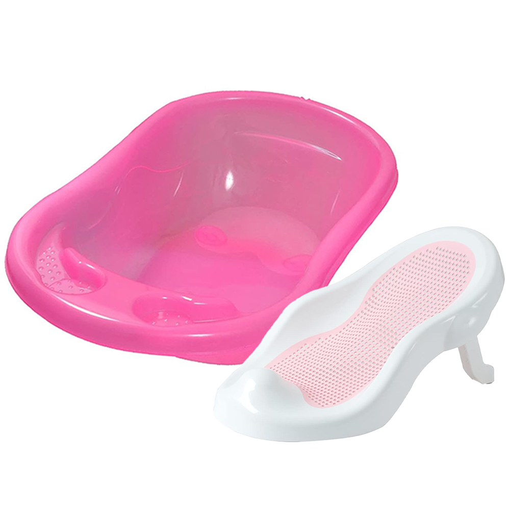 Sunbaby - Splash Baby Bathtub With Baby Bathing Seat - Pink