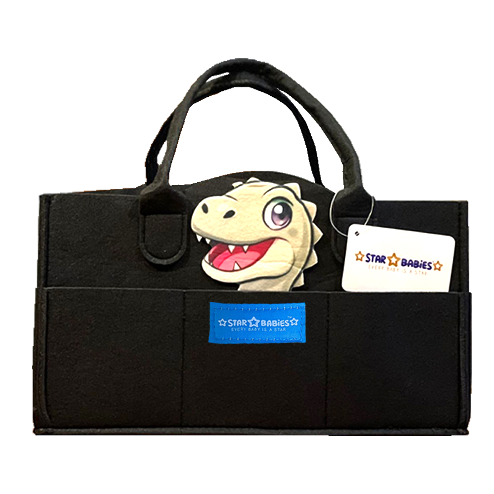 Star Babies - Caddy Diaper Bag Organizer - Dino - Black