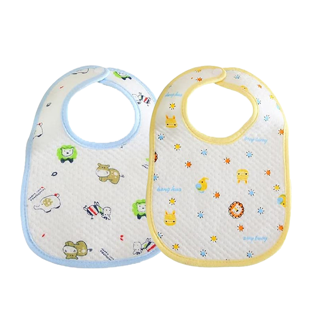 Star Babies - Cotton Bibs - Pack of 2 - Yellow/Blue