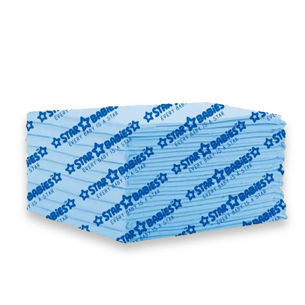 Star Babies - Disposable Changing Mats - Blue - 60x60 cm - 20 Pcs