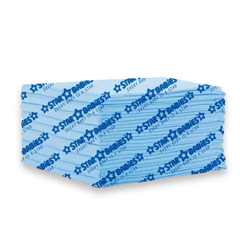 Star Babies - Disposable Changing Mats - Blue - 60x60 cm - 18 Pcs