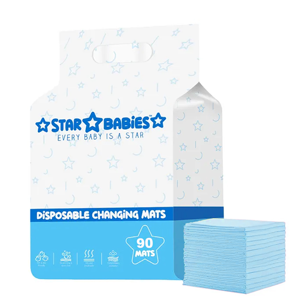 Star Babies - Disposable Changing Mats - Blue - 33x45 cm - 90 Pcs