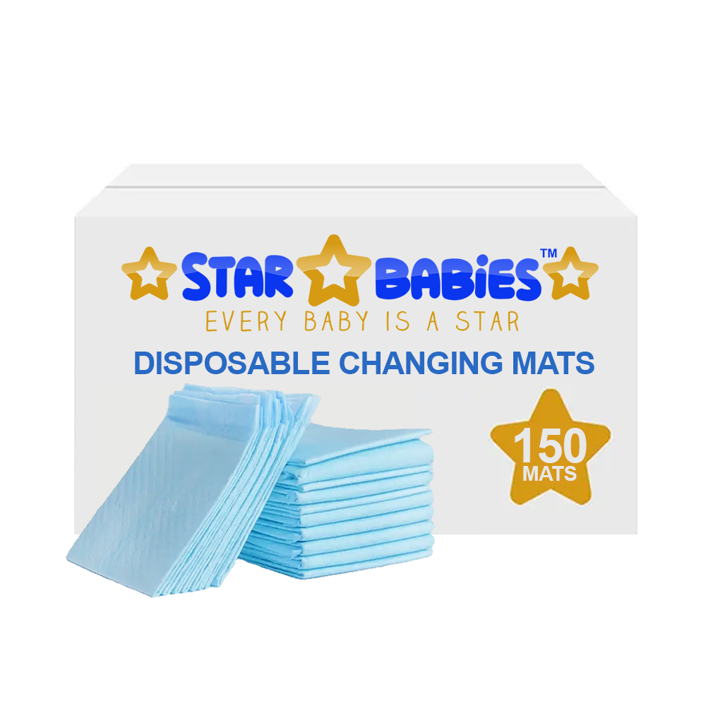 Star Babies - Disposable Changing Mats - Blue - 150 Pcs